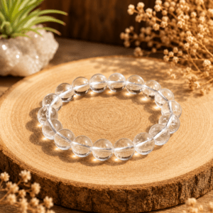 Bracelet boule en Cristal de Roche naturelle 10 mm – bijou en pierre naturelle