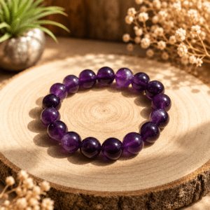 Bracelet boule en Améthyste naturelle 10 mm – bijou en pierre naturelle