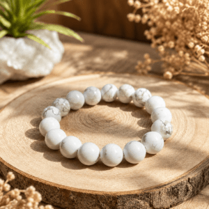 Bracelet boule howlite blanche (10mm)