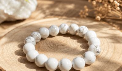 Bracelet boule howlite blanche (10mm)