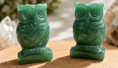Chouette en Aventurine Verte
