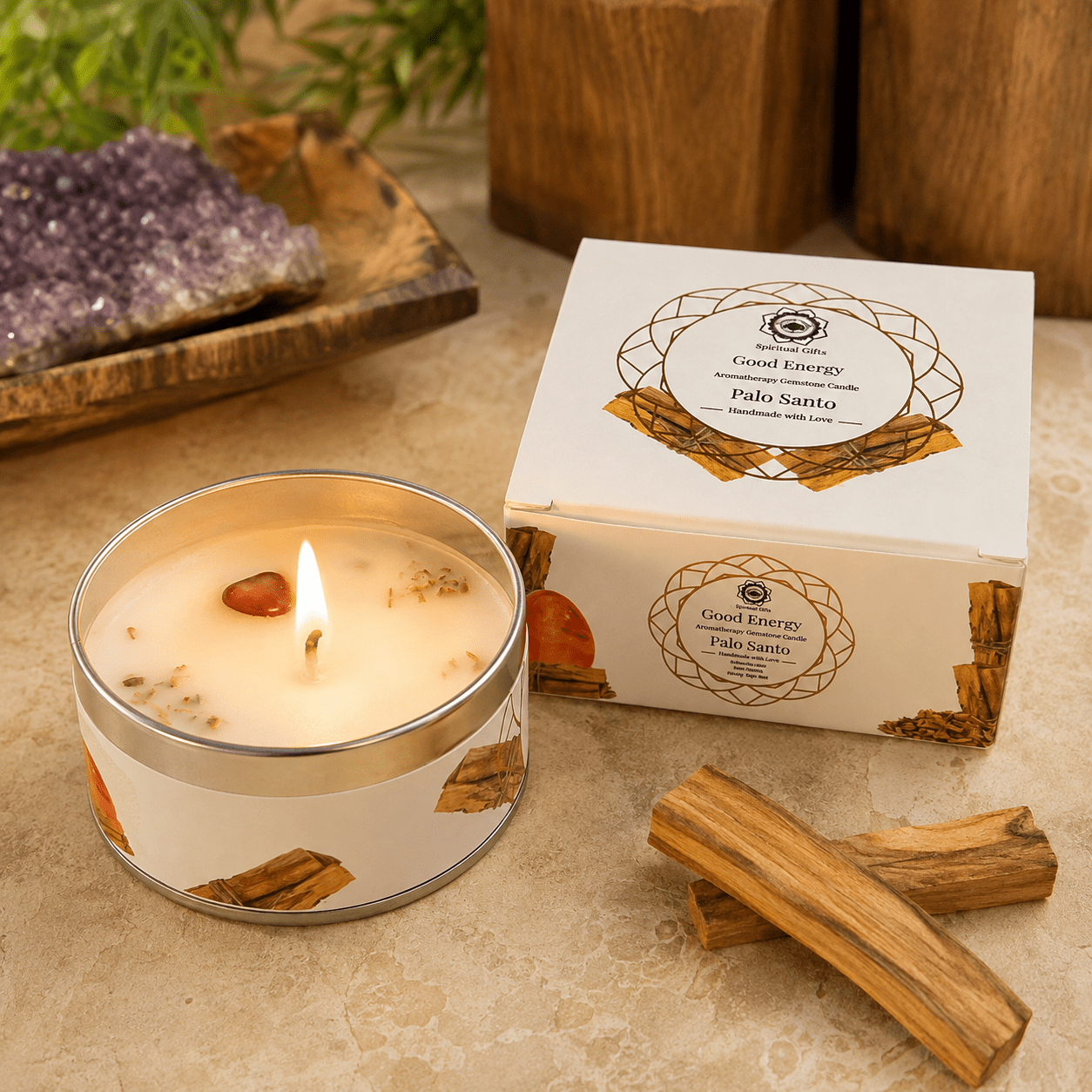 Bougie Cornaline Palo Santo
