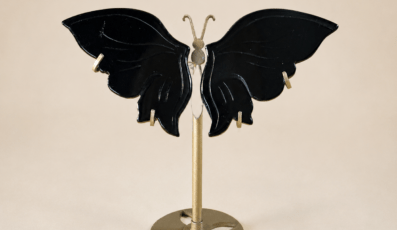 Papillon en obsidienne noir