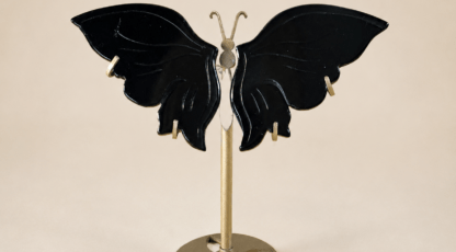 Papillon en obsidienne noir