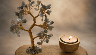 Arbre de vie Labradorite avec Bougeoir