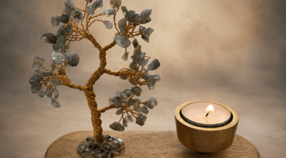 Arbre de vie Labradorite avec Bougeoir