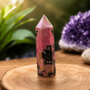 Pointe en Rhodonite naturelle M1 – lithothérapie