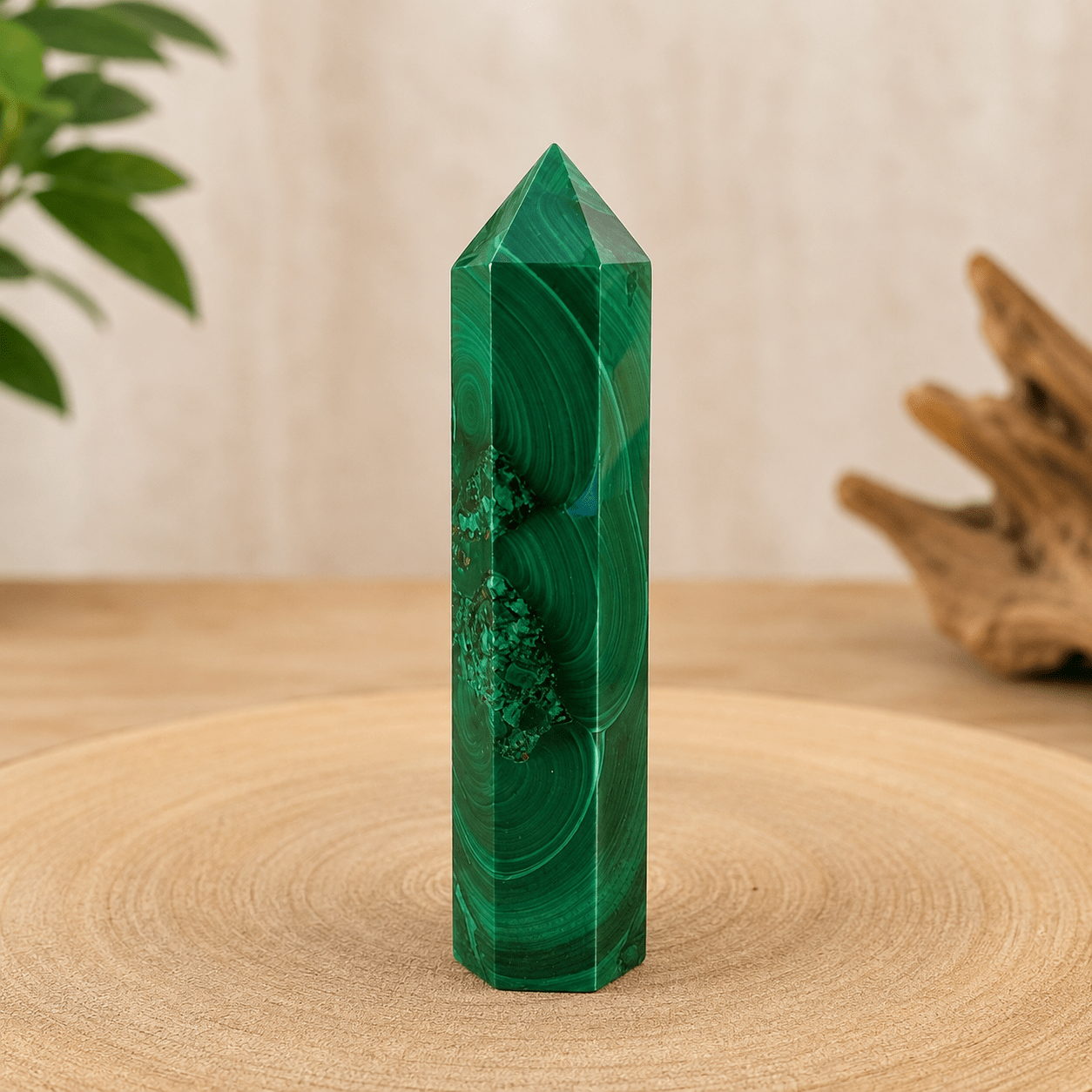 Pointe Polie Malachite naturelle