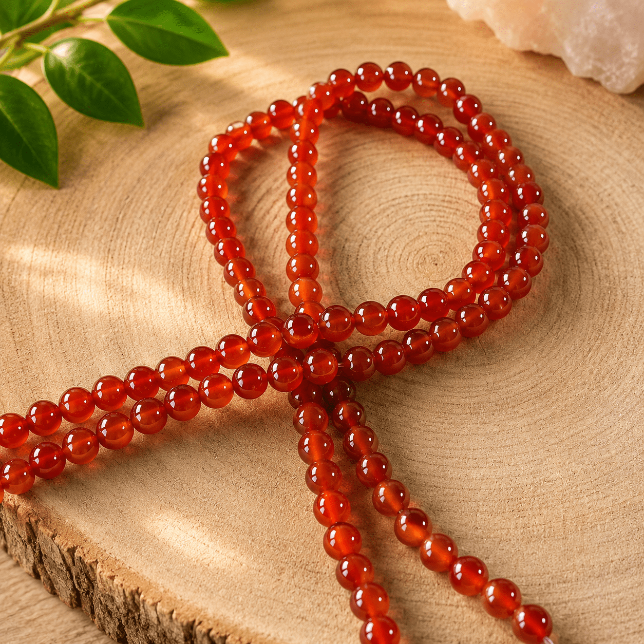 Fil de perles Cornaline Rouge naturelle pour création de bijoux