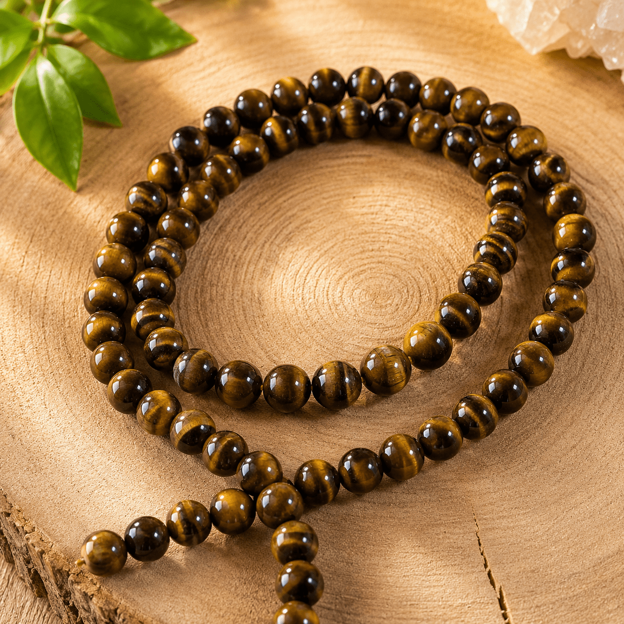 Fil de perles Œil de Tigre naturel – protection et confiance