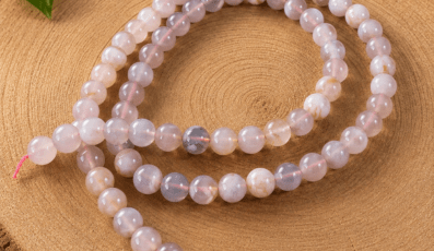 Fil de perles en agate de cerisier