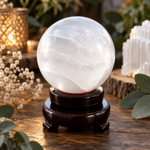 Sphère en Sélénite naturelle – lithothérapie et décoration