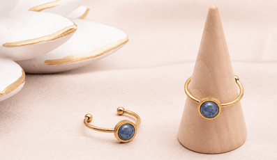 Bague ISEL Dorée Cyanite bleue