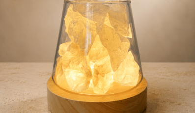 Lampe Diffuseur Cristal de Roche + Citrine