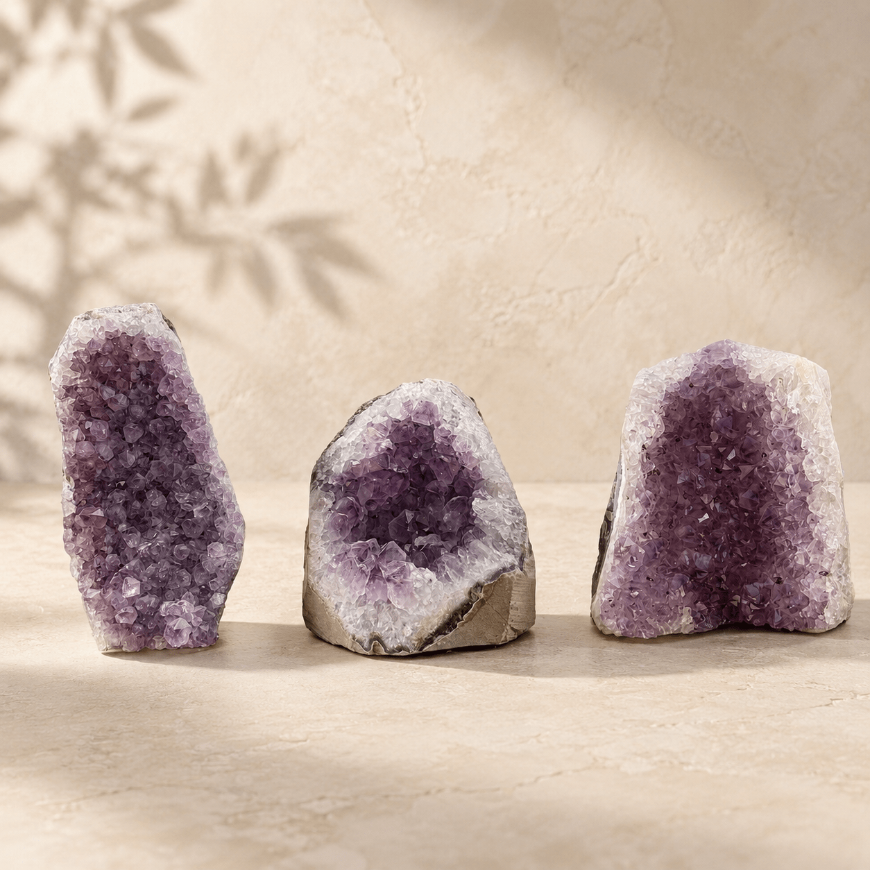Cristaux de géode d’améthyste naturelle violette