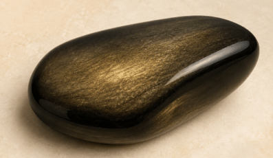 Forme libre en Obsidienne Dorée