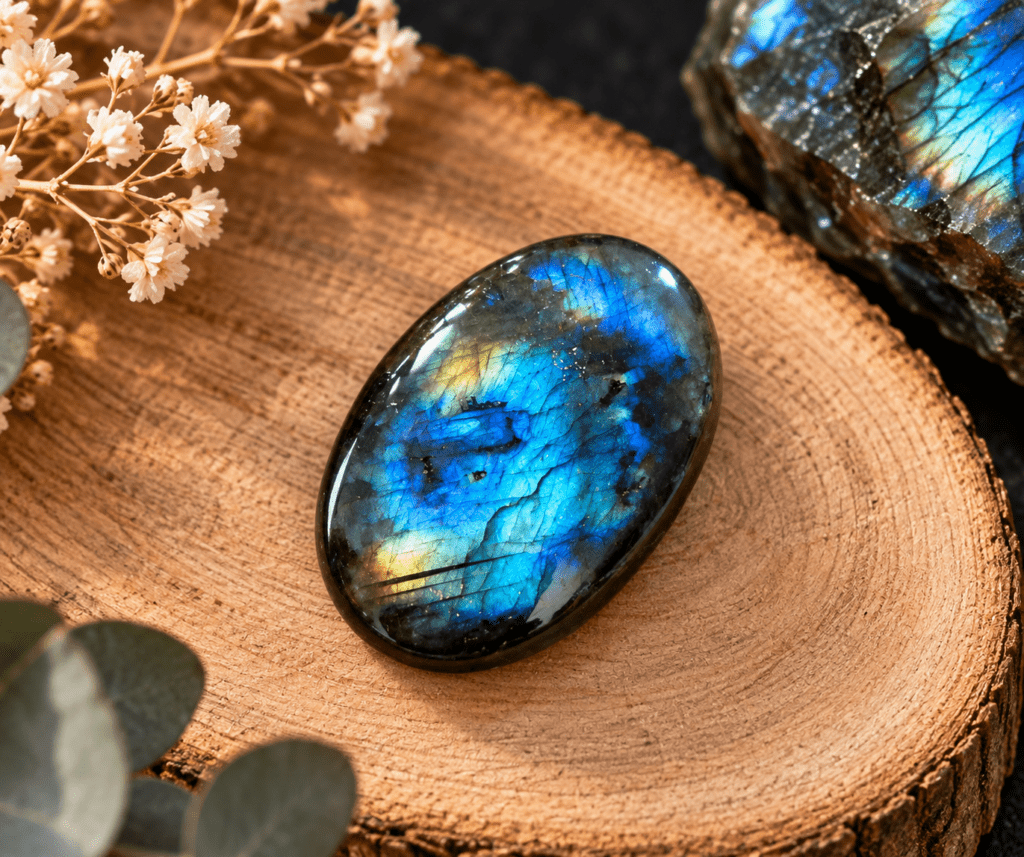 Cabochon en Labradorite naturelle – reflets bleus