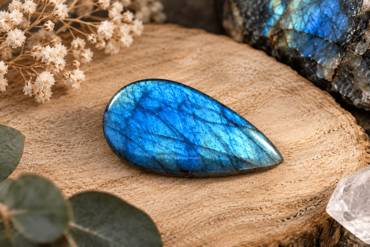 Cabochon Labradorite naturelle – reflets et lithothérapie