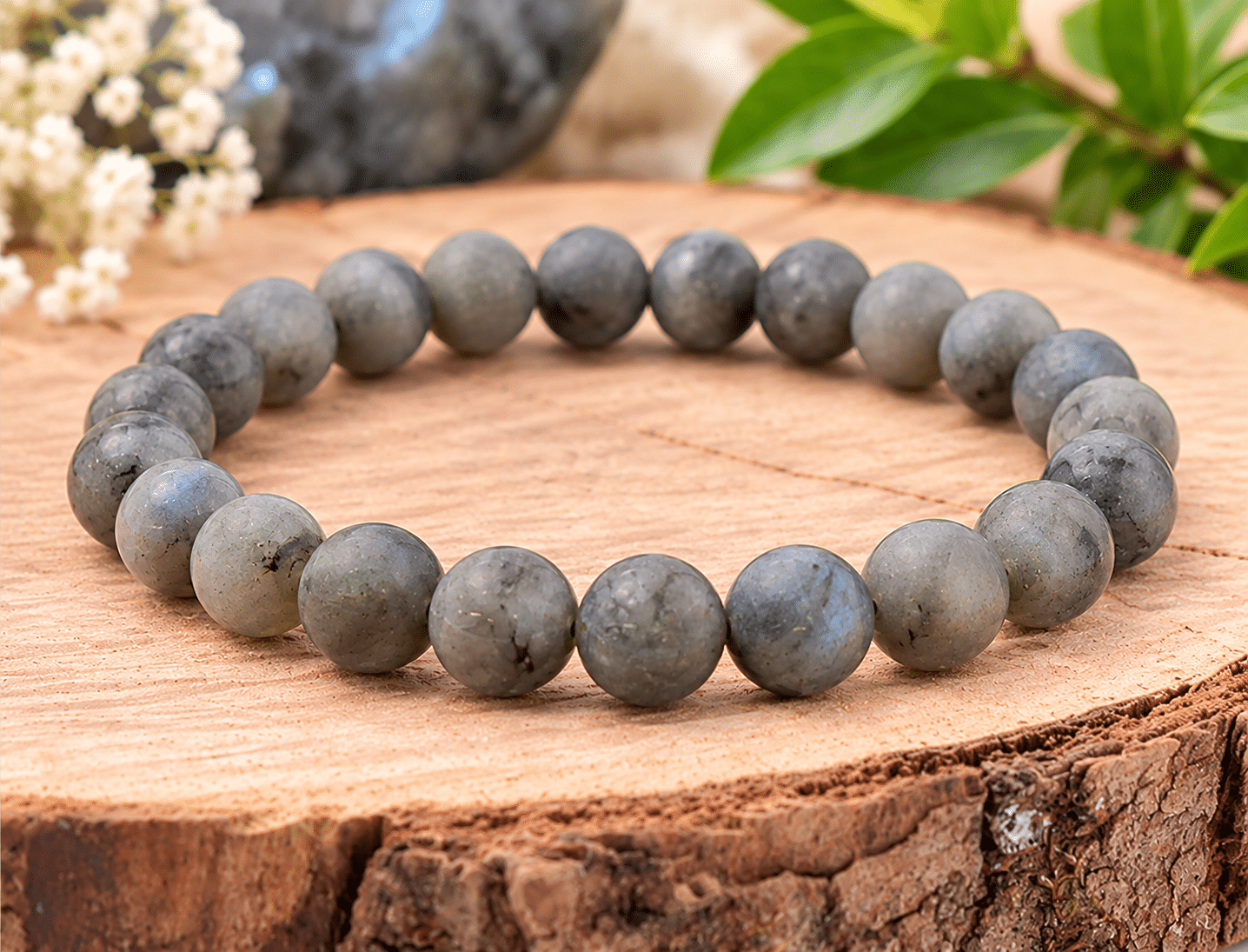 Bracelet en Labradorite naturelle – pierre de protection, d’équilibre et d’intuition en lithothérapie.