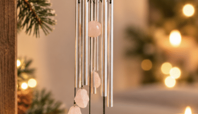 Carillon en quartz rose brut