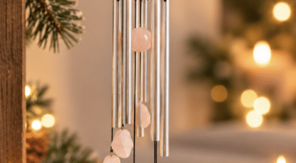 Carillon en quartz rose brut
