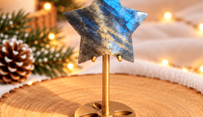 Étoile sur socle en pierre de lune et soleil AA – (M2)