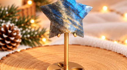 Étoile sur socle en pierre de lune et soleil AA – (M2)