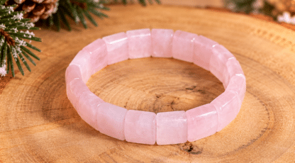 Bracelet plaques quartz rose
