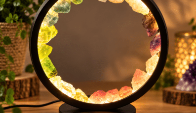 Lampe Halo en pierres naturelles – 7 chakras