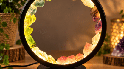 Lampe Halo en pierres naturelles – 7 chakras